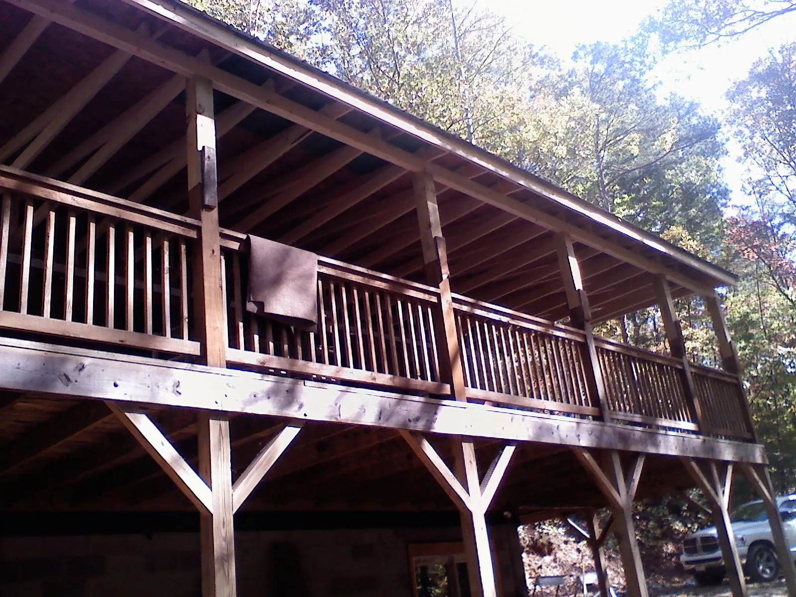Timber framing under a new elevated porch and deck — Roof Leak Repair in Dixon by Roofing Brothers